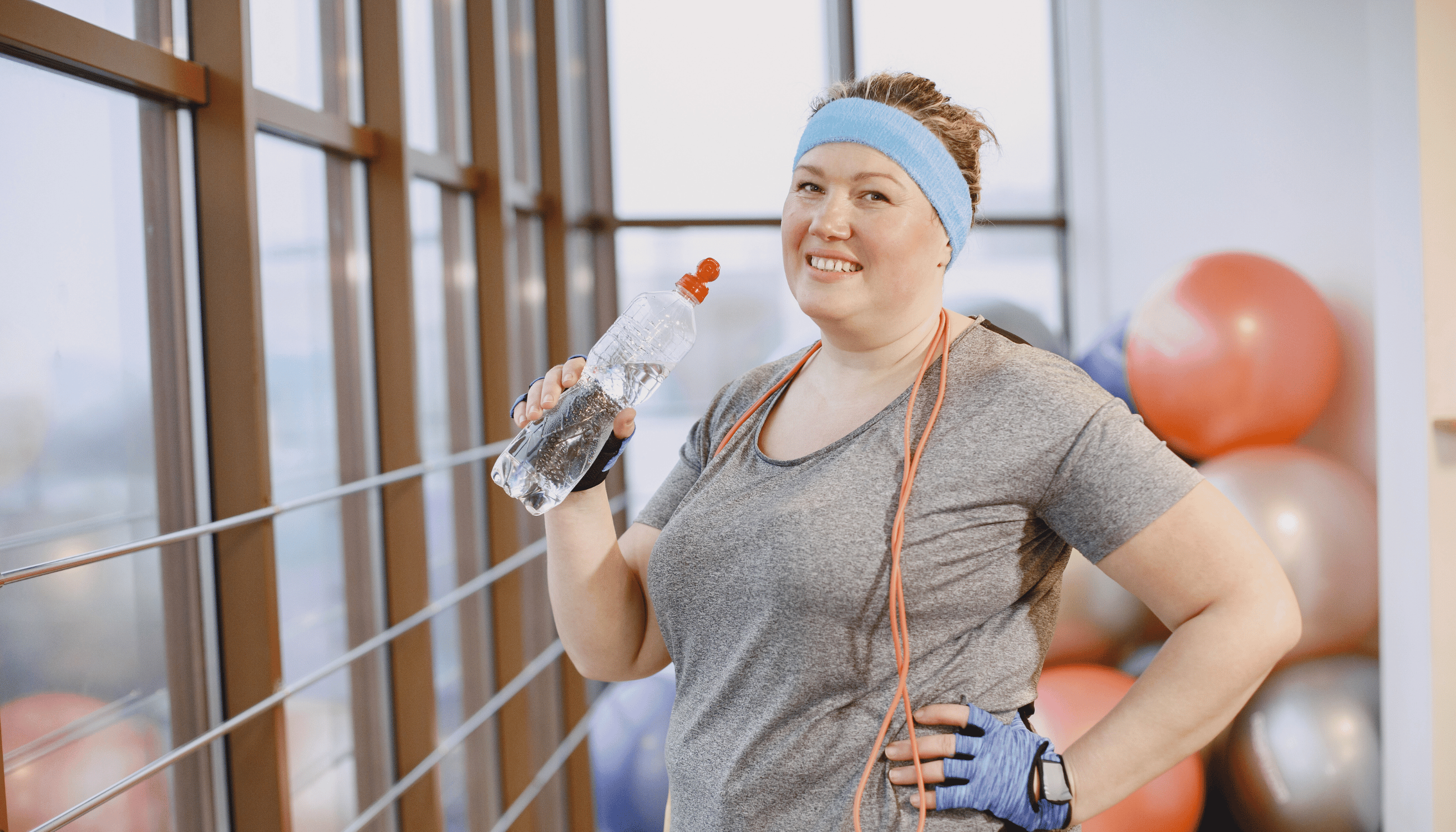 Participants in a weight loss clinical trial exercising together.